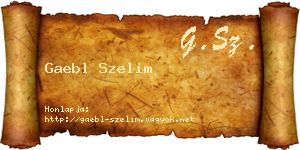 Gaebl Szelim névjegykártya